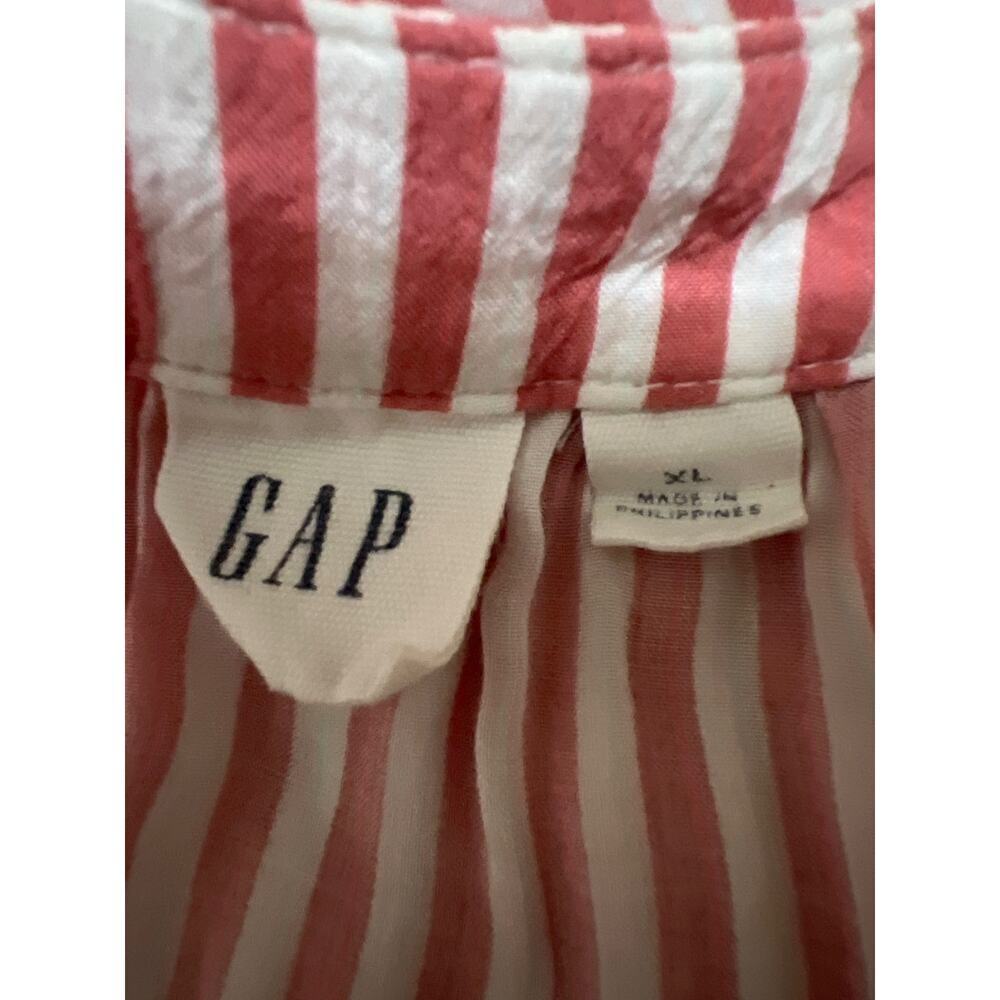 Women's GAP Striped V-neck Short Rolled Sleeves Pullover Top Size XL - Picture 7 of 8